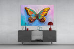 Butterfly panel catching daylight to reveal its dimensional impasto