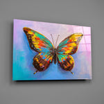 Rainbow-butterfly panel bringing joyful spark to a contemporary living space