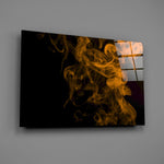 Amber-smoke panel bringing dynamic drama to a contemporary living space