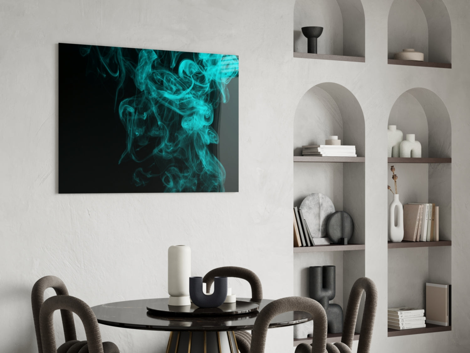 Green Smoke Glass Wall Art.