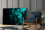 Green Smoke glass print enhancing a lounge with after-hours drama