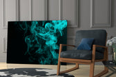 Green Smoke glass print enhancing a lounge with after-hours drama