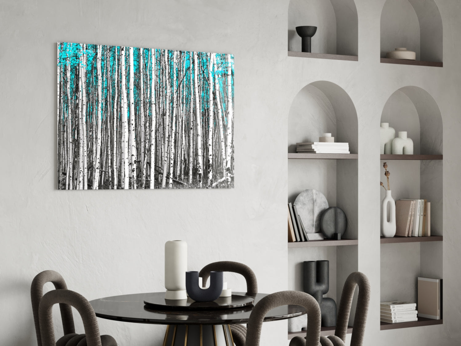 Blue Forest Glass Wall Art.