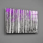 Birch-grove panel bringing playful drama to a contemporary living space