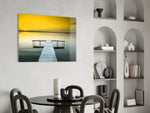 Pier panel adding vacation mood to a lakeside cabin