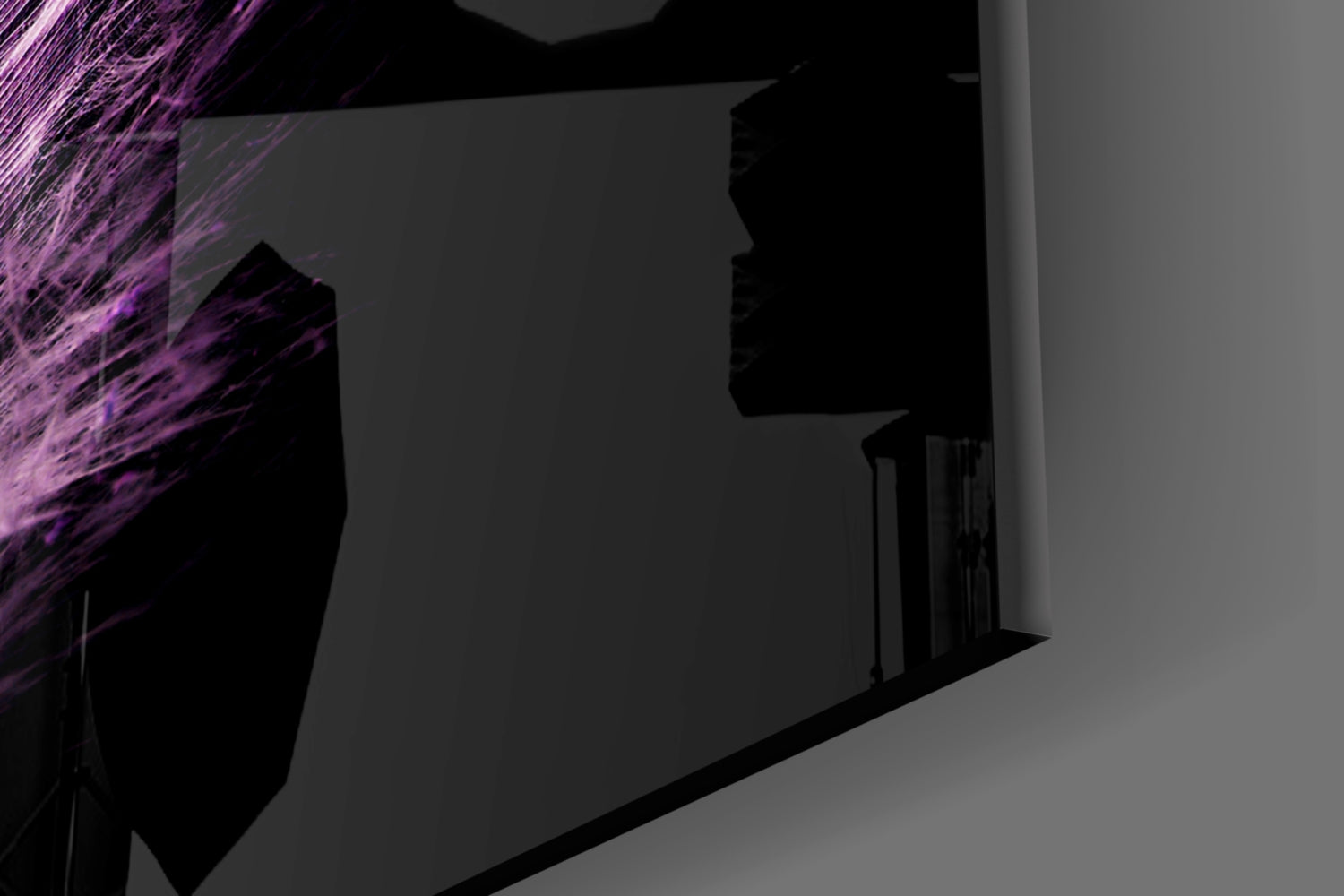 Purple Feather Glass Wall Art.