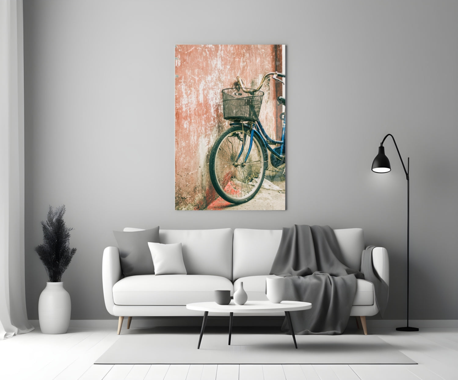 Bicycle Basket Glass Wall Art.