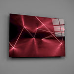 Crimson-laser panel bringing futurist drama to a contemporary living space