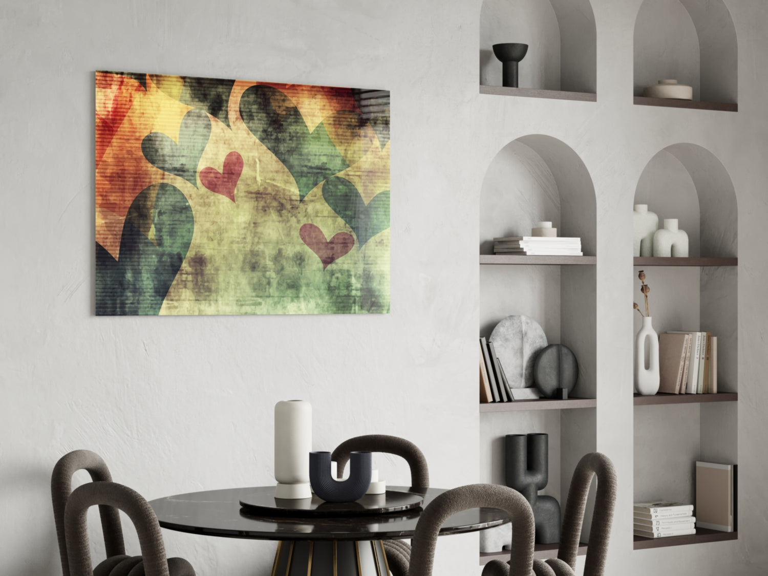 Hearts Hearts Glass Wall Art.