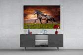 Nobility of Horse panel catching gallery light to reveal its sun-fired saturation