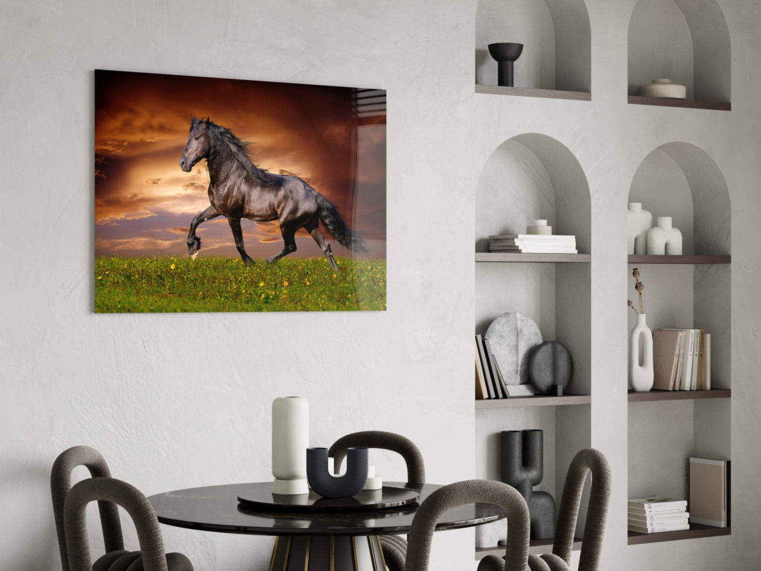 Nobility of Horse Glass Wall Art.