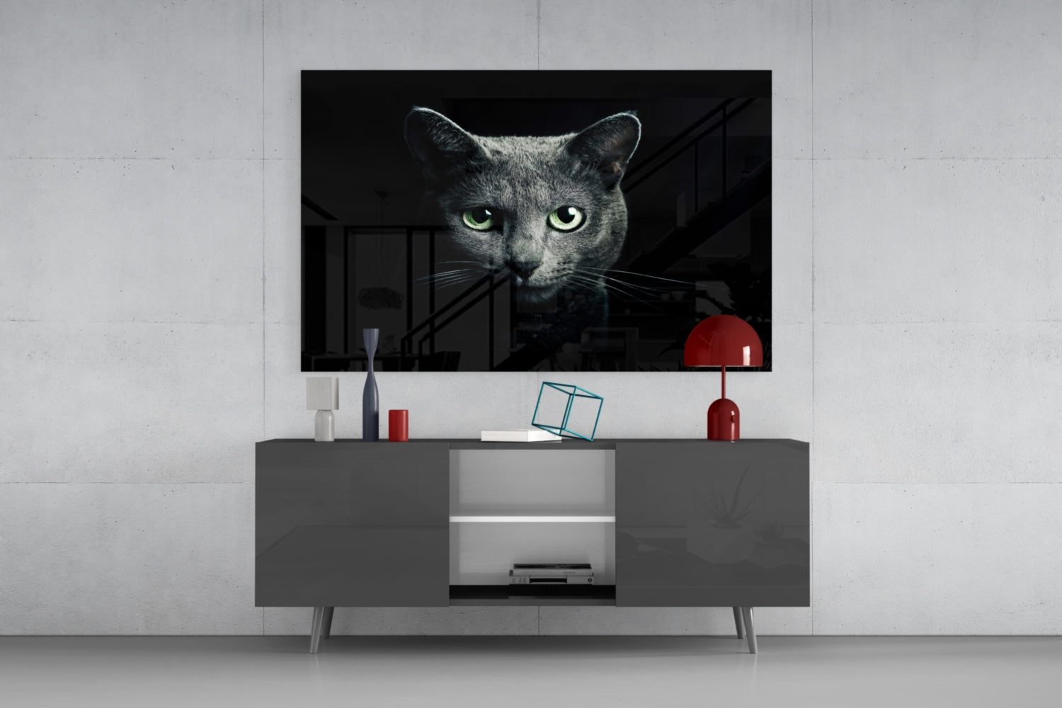 Cat Glass Wall Art.