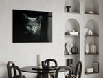 Cat panel adding companion mood to a reading nook