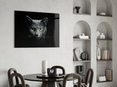 Cat panel adding companion mood to a reading nook
