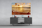 Sunset panel catching window light to reveal its luminous warmth