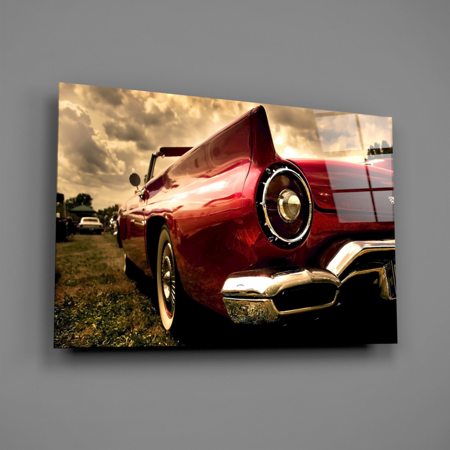 Red Chevrolet Glass Wall Art.