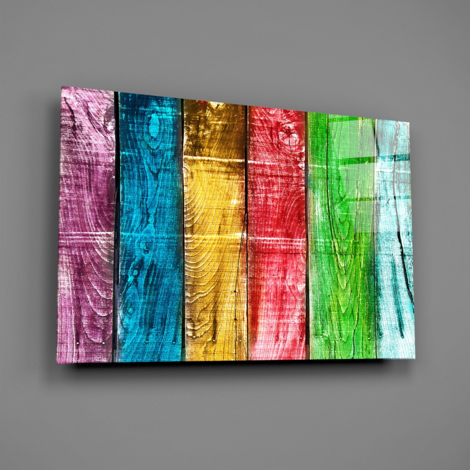 Colored Wood Glass Wall Art.