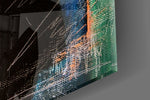Smoking artwork anchoring a wall with moody retro palette