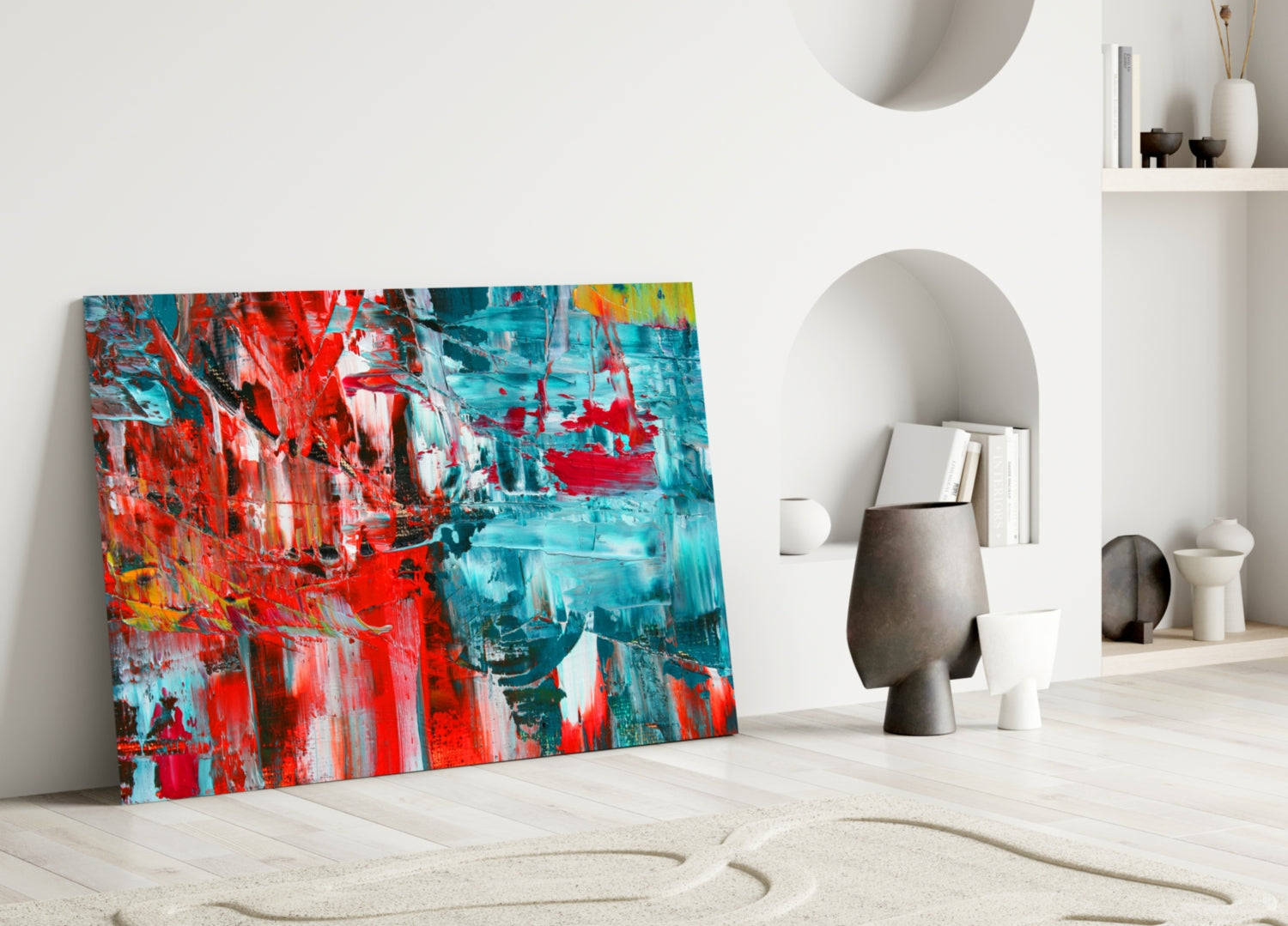 Abstract Reflection Glass Wall Art.