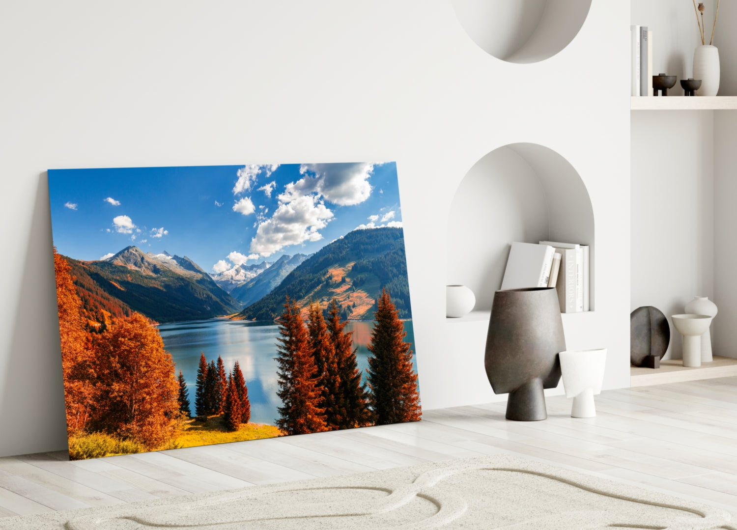 Lake View Glass Wall Art.