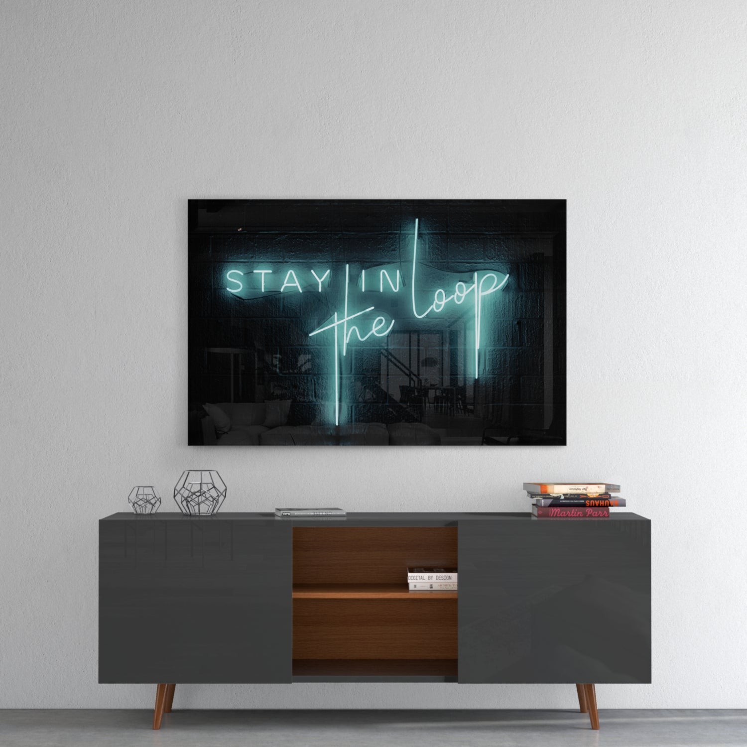 “Stay in the Loop” Glass Wall Art.