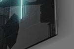 Stay in the Loop artwork anchoring a wall with bold modern palette