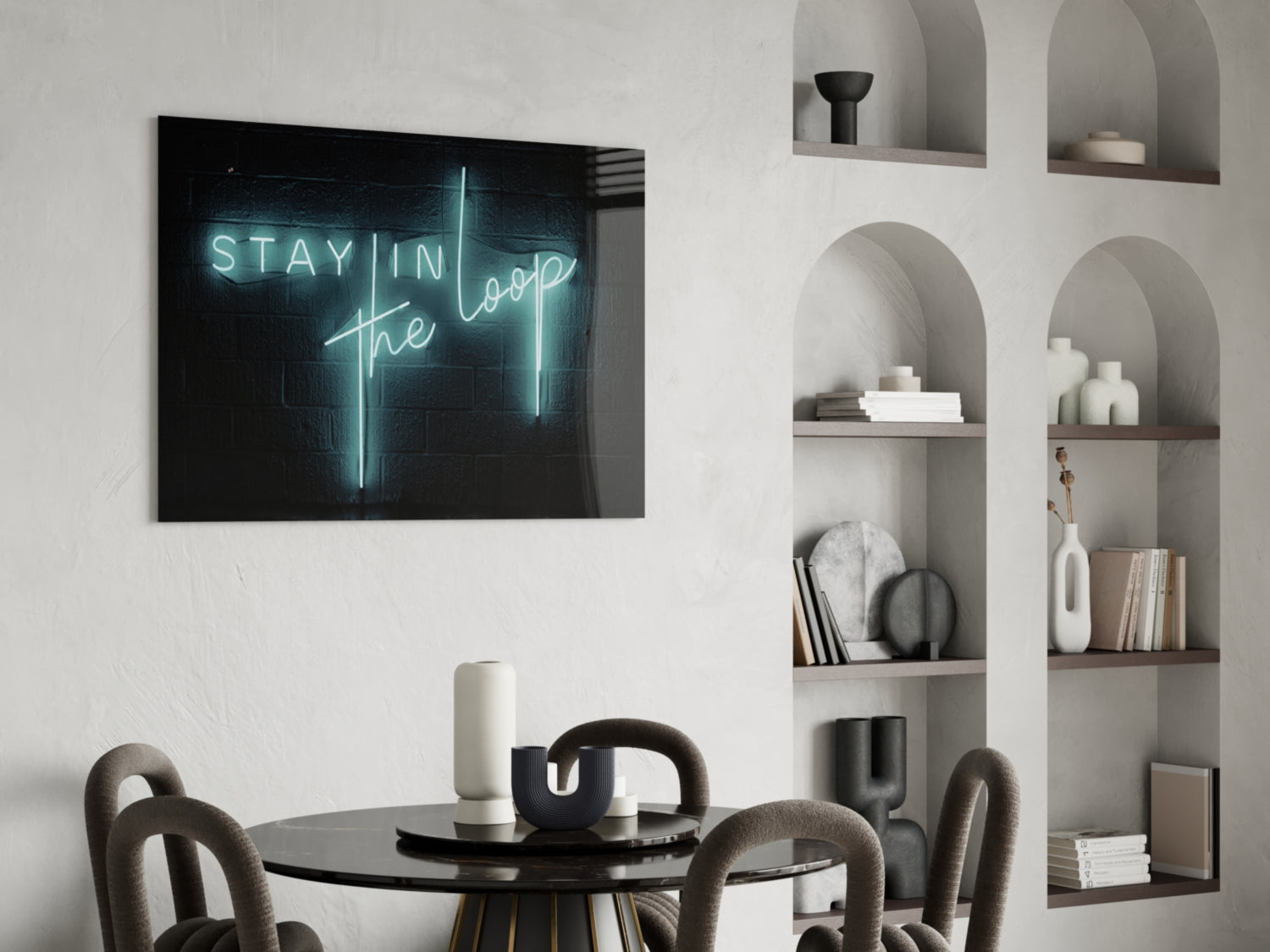“Stay in the Loop” Glass Wall Art.