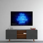 The Right Time Is Now panel catching low light to reveal its electric saturation