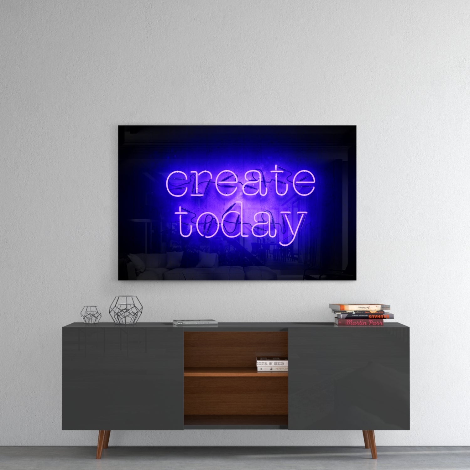 “Create Today” Glass Wall Art.