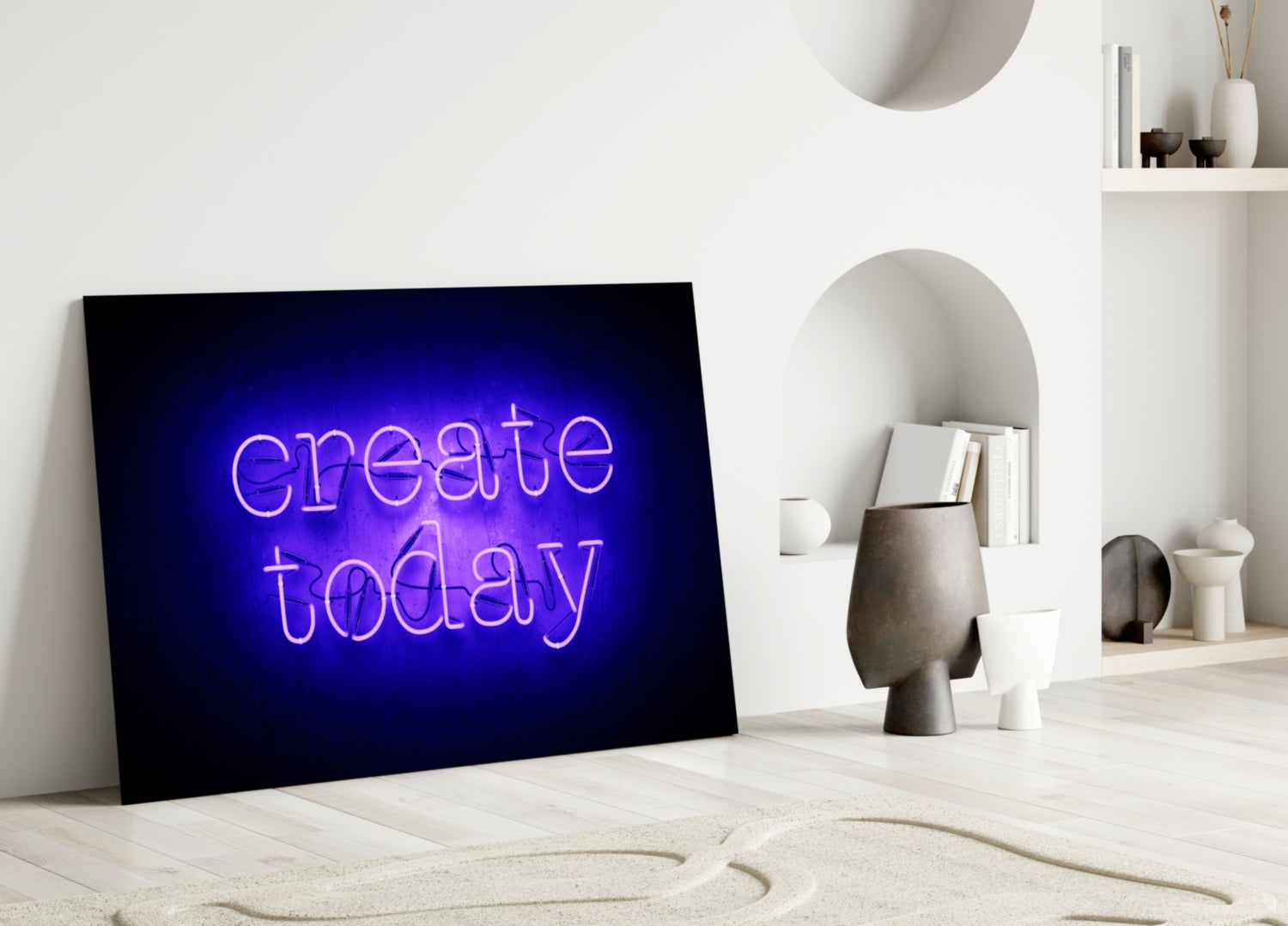 “Create Today” Glass Wall Art.