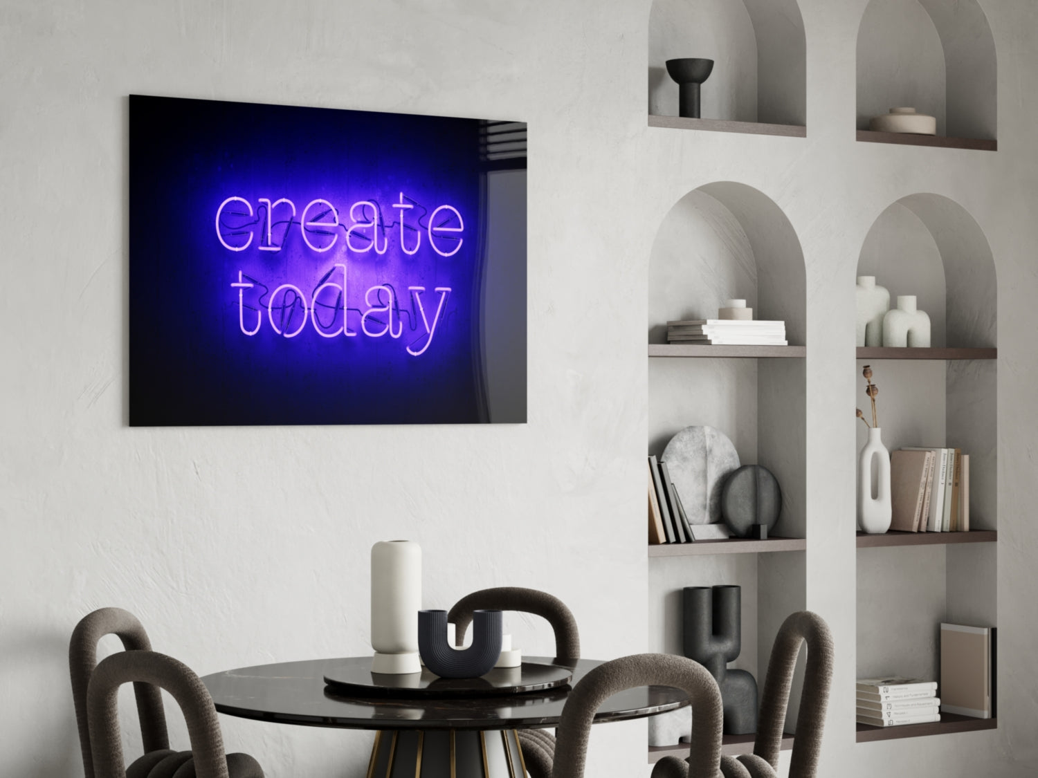 “Create Today” Glass Wall Art.