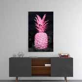 Pink Pineapple panel catching gallery light to reveal its tactile texture