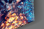 Colored Pineapple artwork anchoring a wall with bold party palette