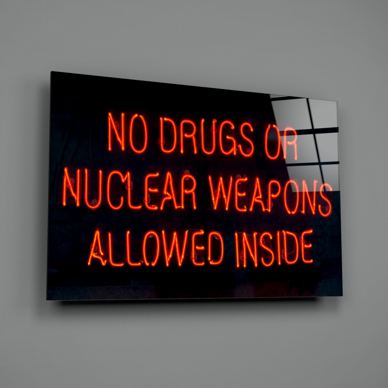“No drugs” Glass Wall Art.