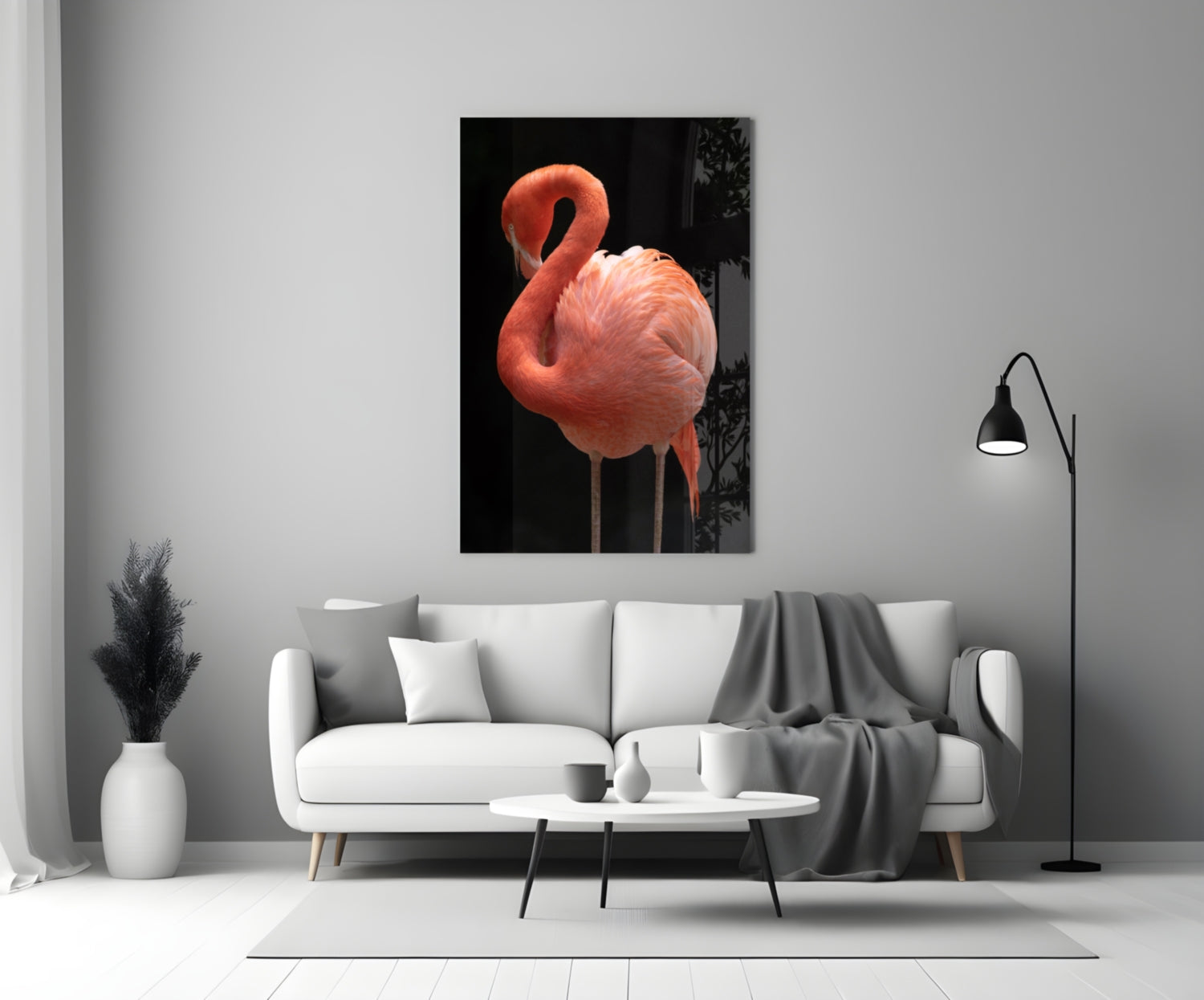 Flamingo Glass Wall Art.