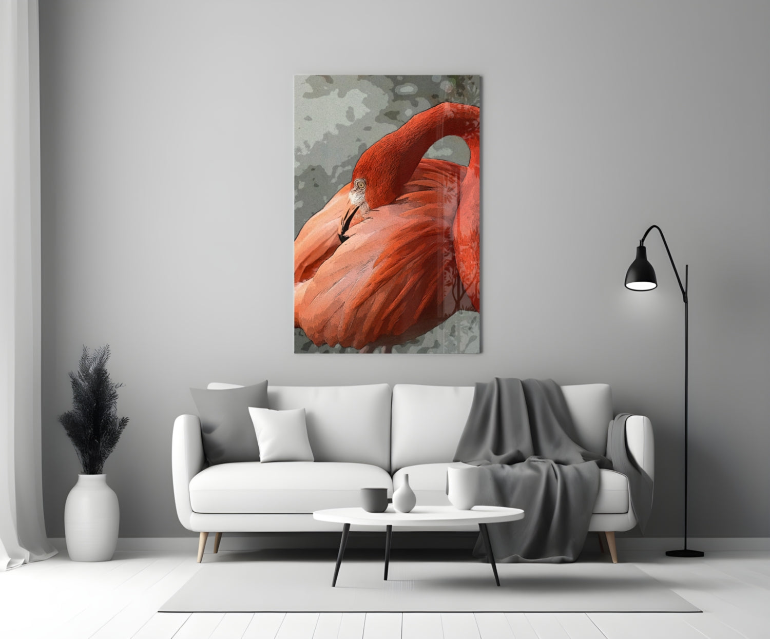 Flamingo Glass Wall Art.