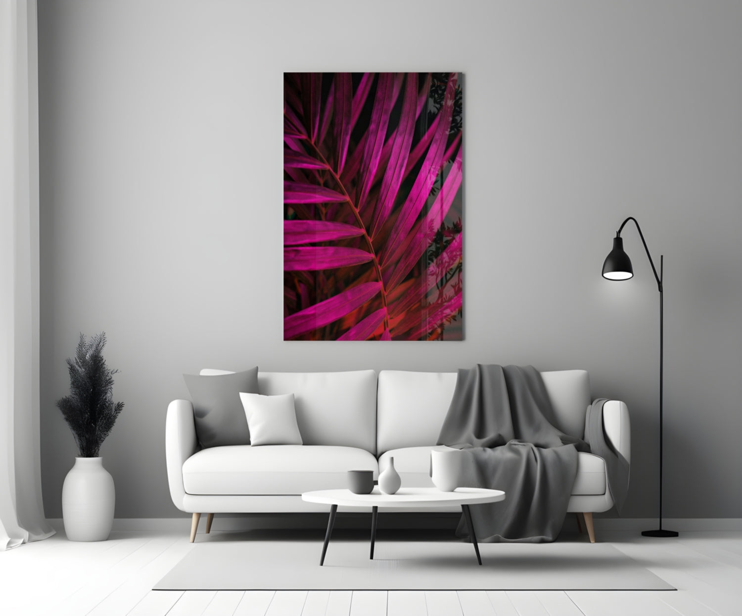 Purple Leaf Glass Wall Art.