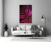Close-up detail of magenta fronds and shadow void