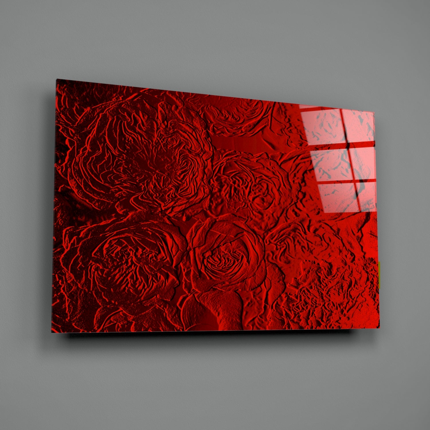 Rose Patterned Glass Wall Art.
