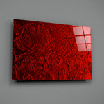 Crimson-rose panel bringing romantic drama to a contemporary living space
