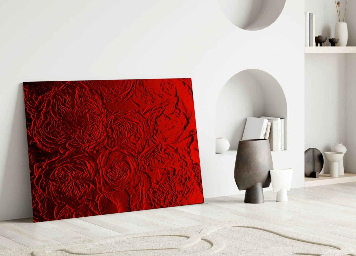 Rose Patterned Glass Wall Art.