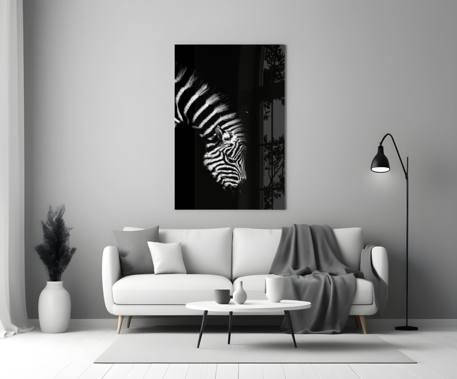 Zebra Glass Wall Art.