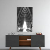 Gray City Landscape panel catching gallery light to reveal its tactile grain