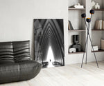 Gray City Landscape panel adding grand mood to a foyer