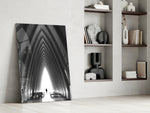 Gray City Landscape glass print enhancing a meditation space with reverent spirit