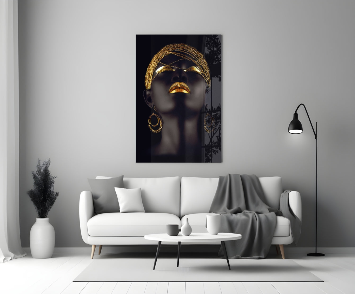 Gold Woman Glass Wall Art.
