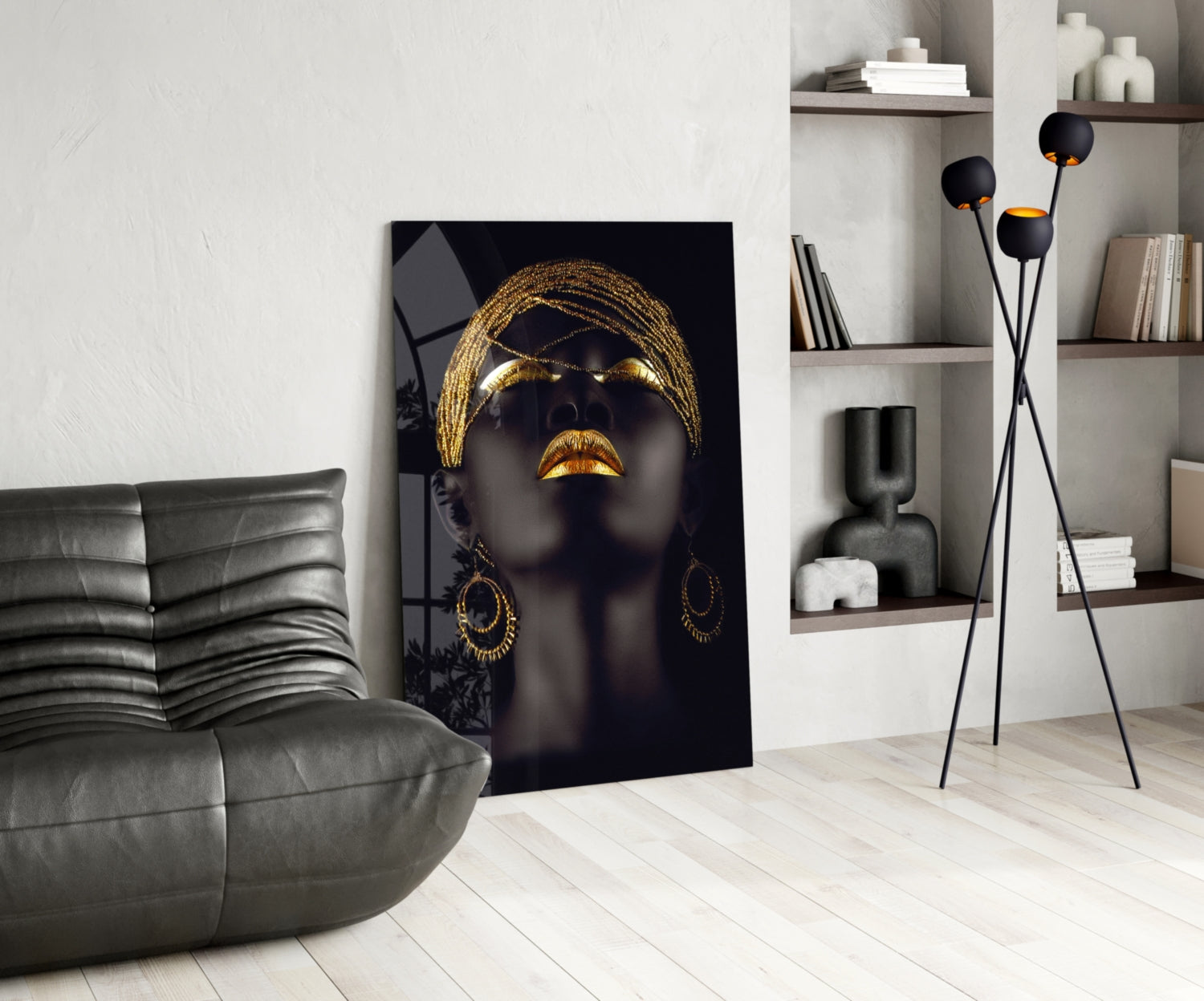Gold Woman Glass Wall Art.