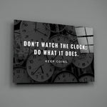Clock-quote panel bringing motivational drive to a contemporary living space