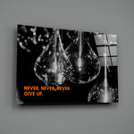 Bulb-quote panel bringing motivational drive to a contemporary living space