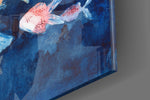 Illustration Fish artwork anchoring a wall with calm whimsical palette